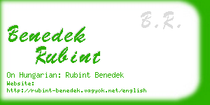 benedek rubint business card